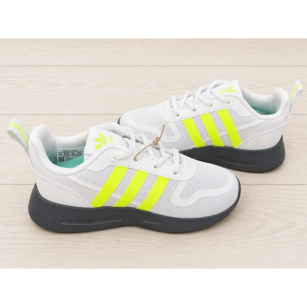Adidas Originals Multix EL I Toddler Shoes White Neon Yellow Size 9K NWT